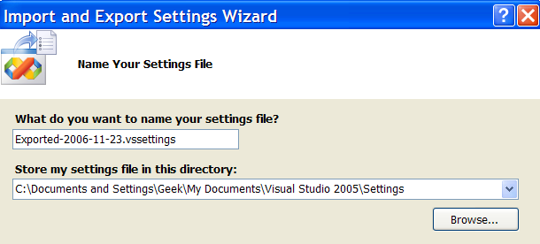 Export Settings File