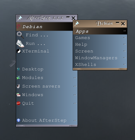 AfterStep root menu