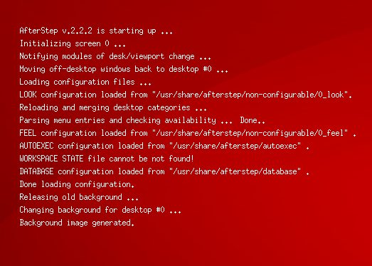 AfterStep startup screen