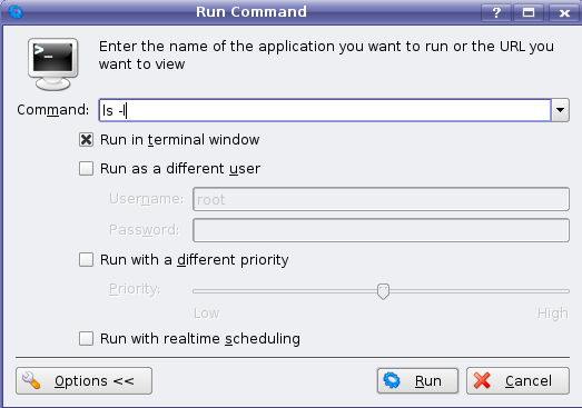 Kubuntu Run Command Dialog