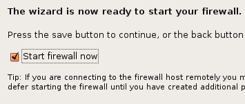 Firewall Start Screen