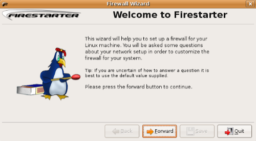 Firestarter Welcome Screen