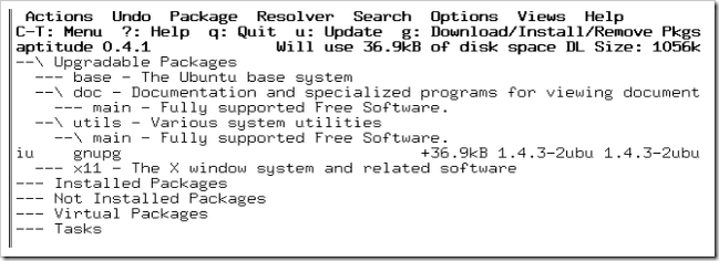 Aptitude Update Menu