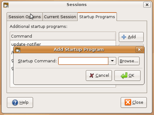 Startup Program Configuration