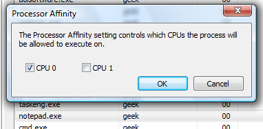 Start an Application Assigned to a Specific CPU in Windows 7, 8, or Vista