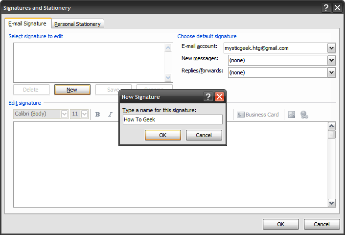 Add Signature In Outlook 2007 Using The Ribbon