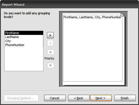 Create A Report in MS Access 2003 Using Report Wizard