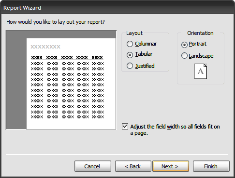 Create A Report in MS Access 2003 Using Report Wizard