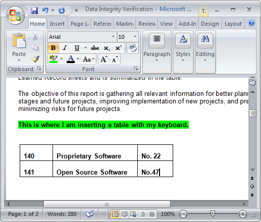 Keyboard Ninja: Insert Tables in Word 2007