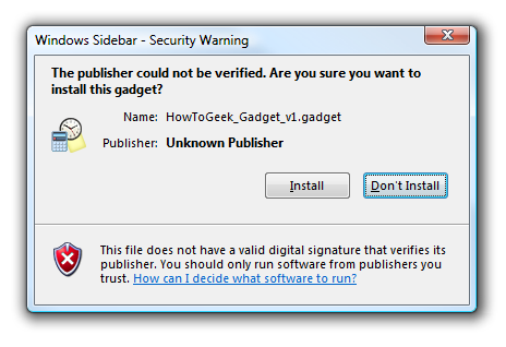 The How-To Geek Vista Sidebar Gadget