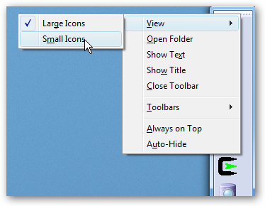 Dock Quick Launch or Address Toolbar to Desktop in Vista