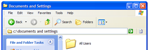 Minimalist Explorer Breadcrumbs for Windows XP