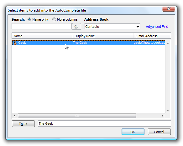 Manage Your Outlook Email Address Auto-Complete List