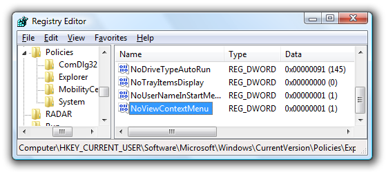 Enable or Disable Right-Click Context Menus in Windows Explorer