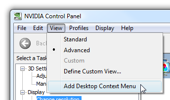 Remove NVIDIA Control Panel from Desktop Right-Click Menu