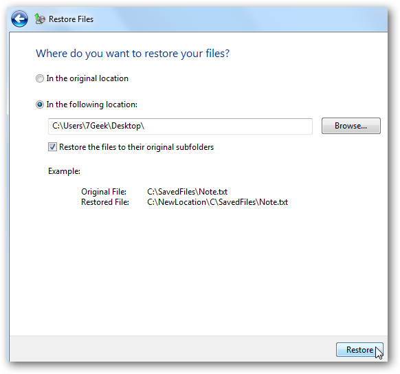 How To Use Backup and Restore in Windows 7