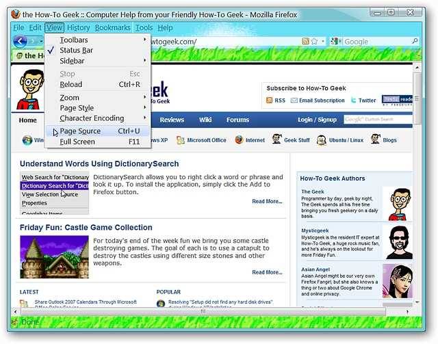 View Webpage Source Code in Your Favorite Text Editor - Firefox