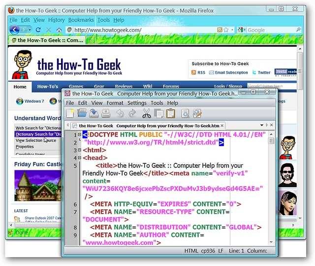 View Webpage Source Code in Your Favorite Text Editor - Firefox