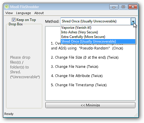 Sweeder Files Shred Files Easily with Moo0 File Shredder