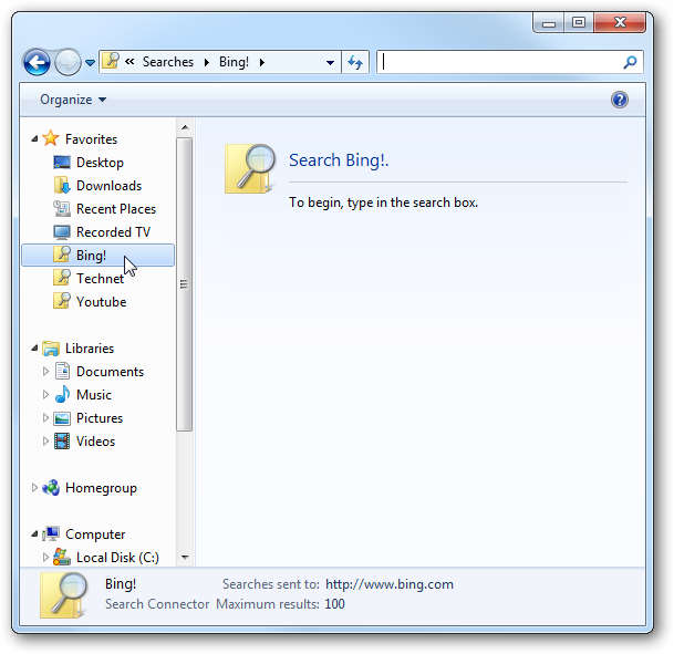 Search Web On Computer Search Websites from Your Desktop in Windows 7 with Search Connectors