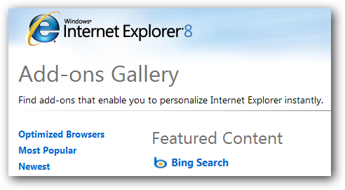 Troubleshoot and Manage Addons in Internet Explorer 8