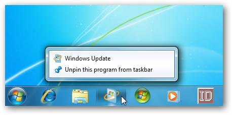 How To Pin Windows Update to the Taskbar in Windows 7