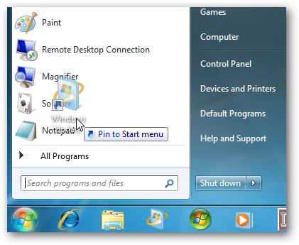 How To Pin Windows Update to the Taskbar in Windows 7