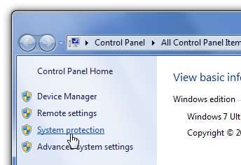 Make System Restore Use Less Drive Space in Windows 7