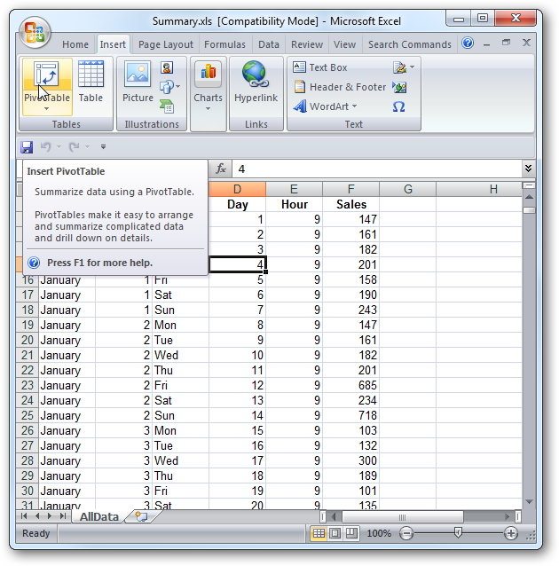 How To Create a Pivot Table in Excel 2007