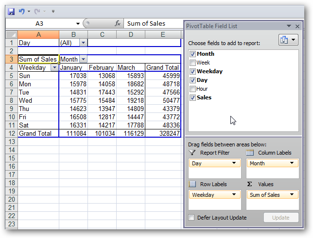 How To Create a Pivot Table in Excel 2007