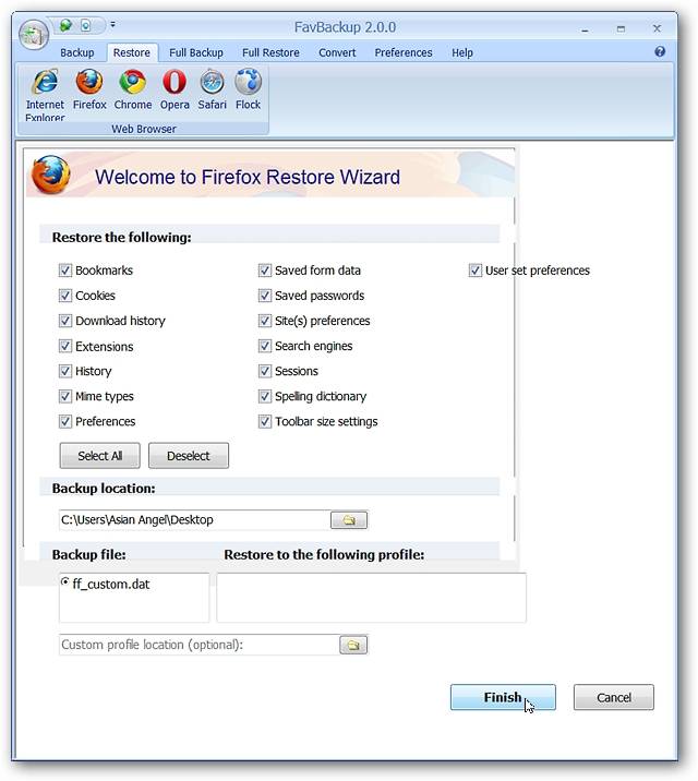 Backup Your Browser with the New FavBackup