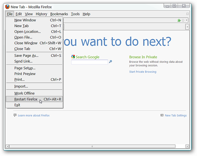 Add a Quick Restart Function to Firefox