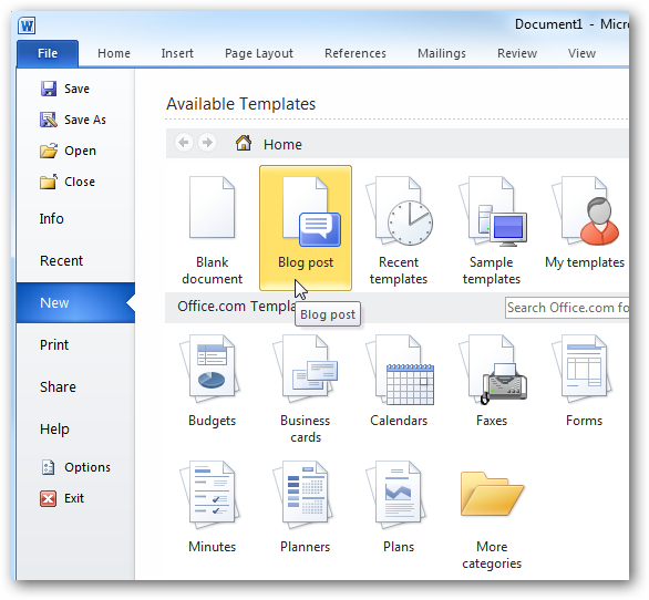 How To Create and Publish Blog Posts in Word 2010 & 2007