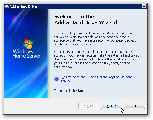 Add an External Hard Drive to Your Windows Home Server