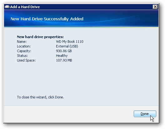 Add an External Hard Drive to Your Windows Home Server