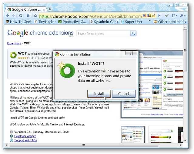 Add WOT (Web of Trust) to Google Chrome, Iron, & ChromePlus