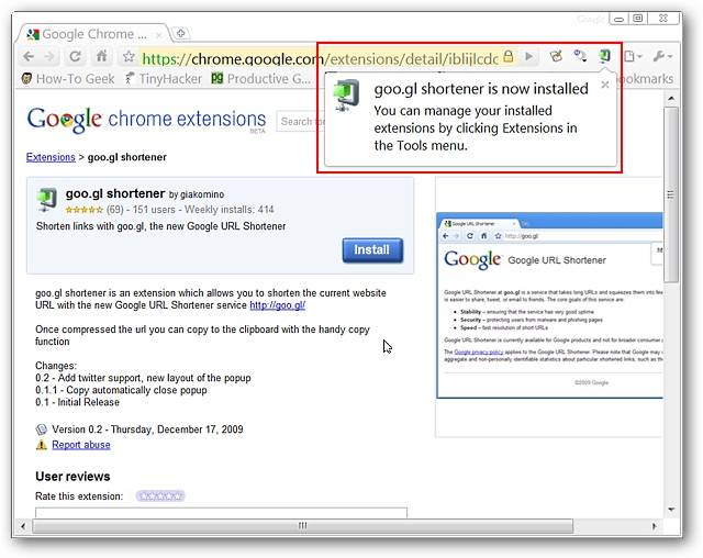 Create Shortened goo.gl URLs in Google Chrome the Easy Way