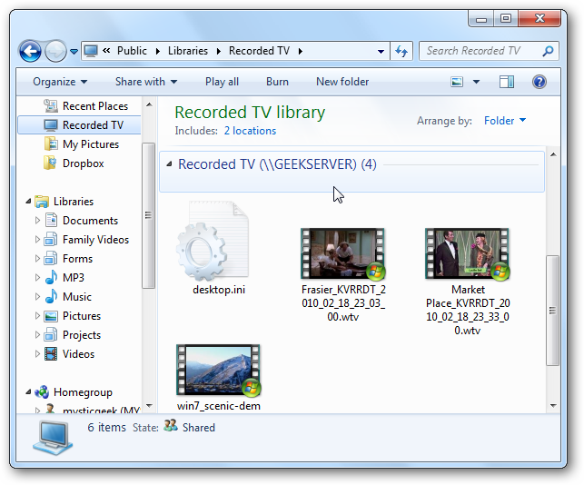 Setup Windows Media Center Connector to Windows Home Server