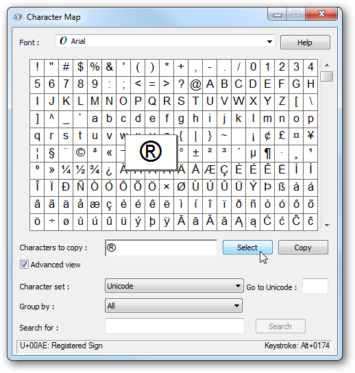 Use Special Characters in Windows