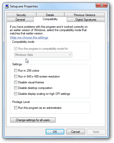 Compitibility Mode Using Program Compatibility Mode in Windows 7