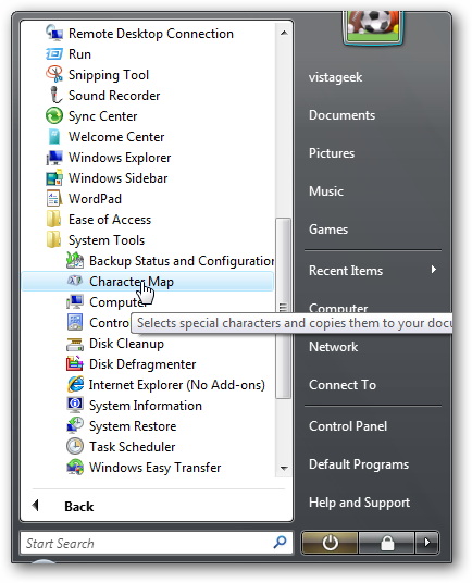 Use Special Characters in Windows