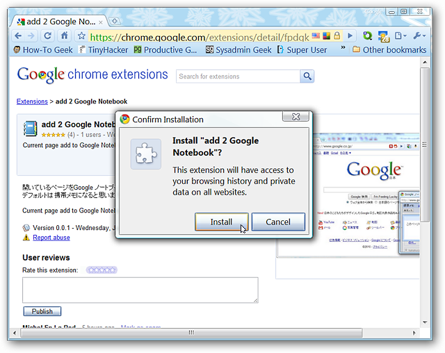 Add Notes to Google Notebook from Chrome