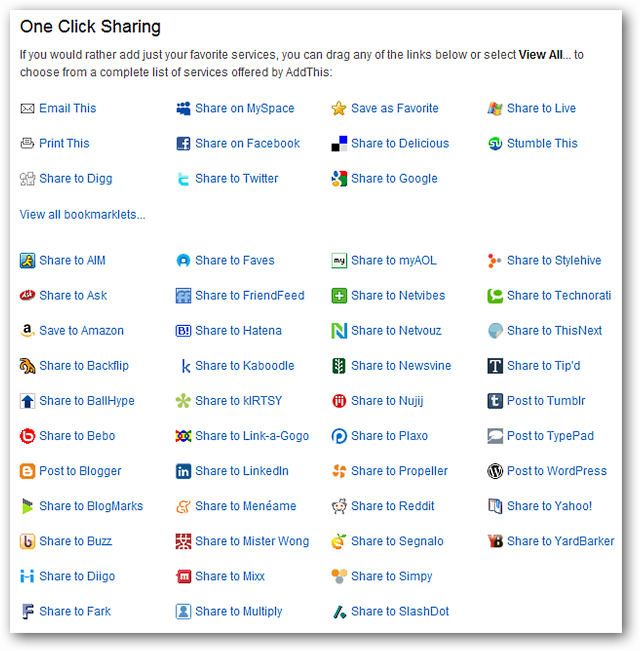 Share Your Favorite Webpages with the AddThis Bookmarklet