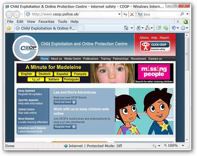 Help Protect Your Children with the CEOP Enhanced Internet Explorer 8