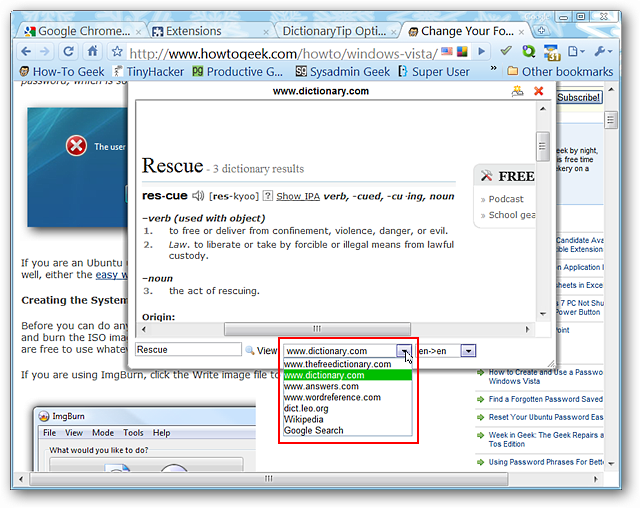 View Word Definitions in Google Chrome with DictionaryTip