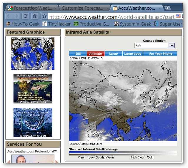 View AccuWeather Forecasts in Google Chrome