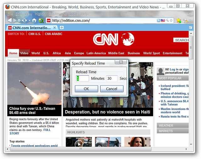 Set Up Automatic Timed Page Reloading on Your Webpages in Firefox