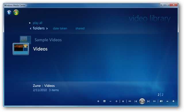 Startup Customizations for Media Center in Windows 7