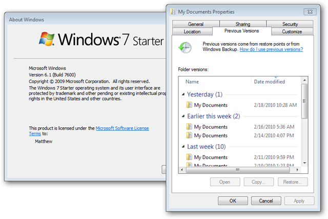 Restore Previous Versions of Files in Every Edition of Windows 7