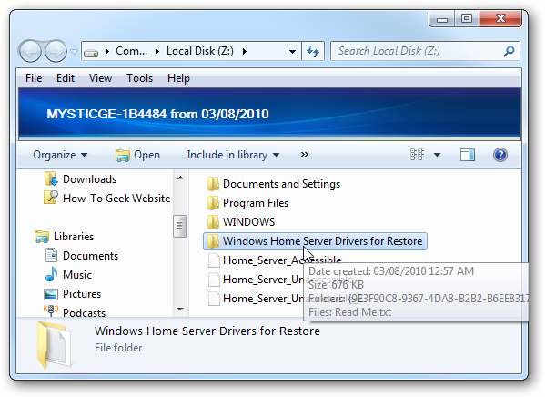 Restore Your PC from Windows Home Server